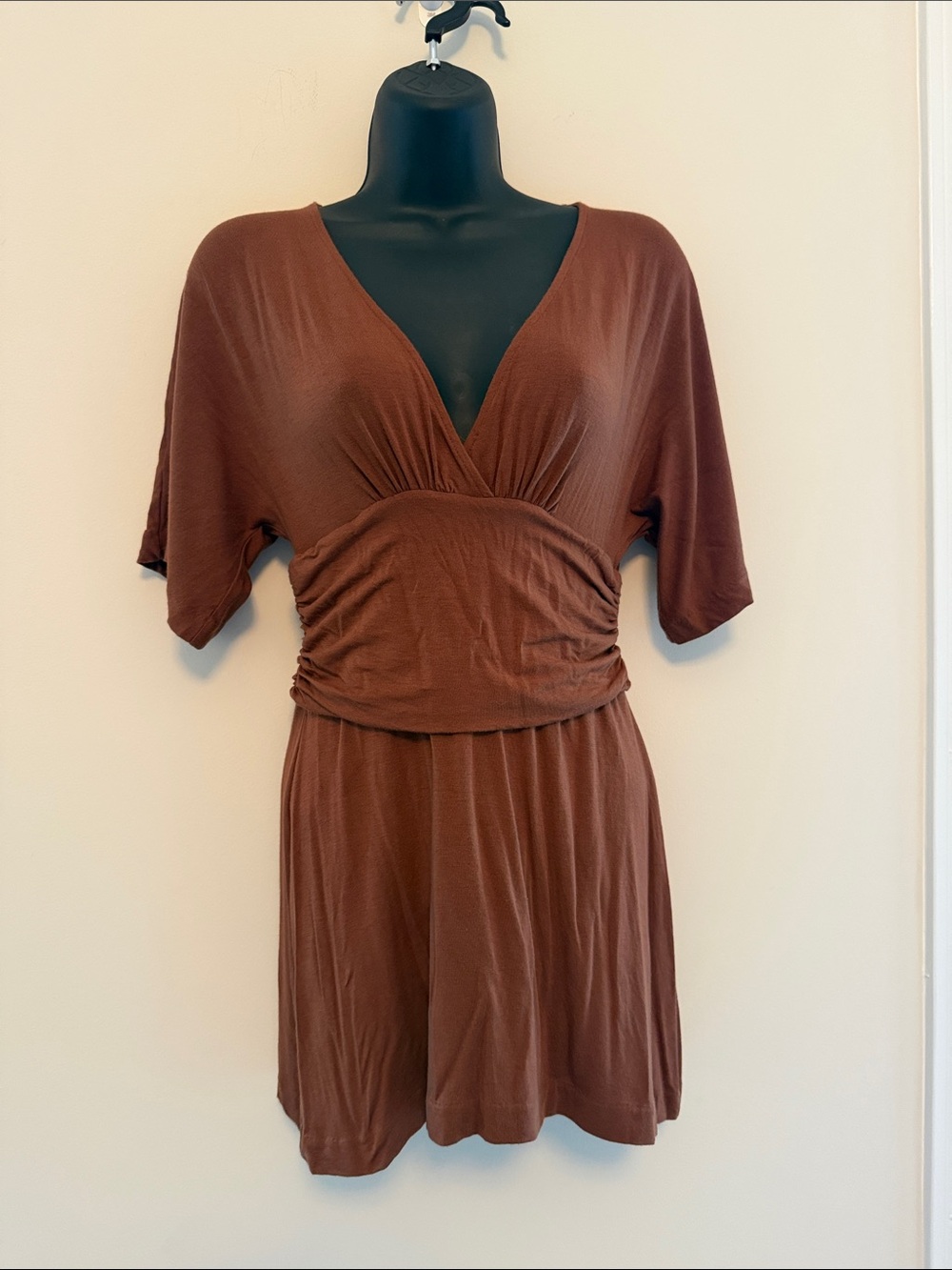 Women’s Brown V-Neck Top